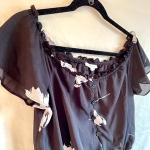 *NWOT* MAURICE'S Black & White Mini Dress w/ an Abstract Floral Print
